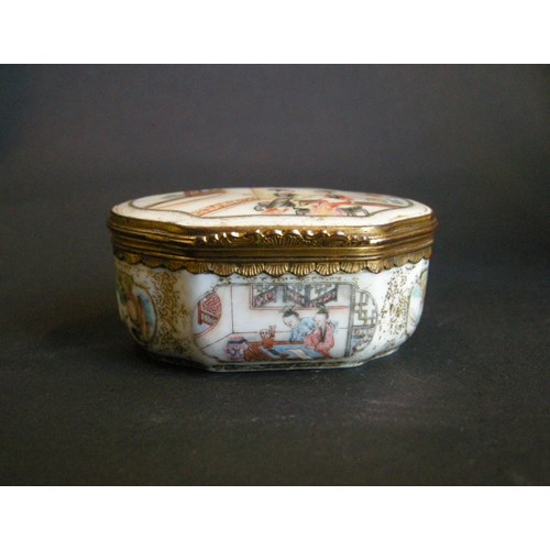 Rare snuff box chinese export porcelain famille rose